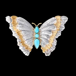 Buccellati BLOSSOMS COLOR BROOCH IN SILVER WITH TURQUOISE