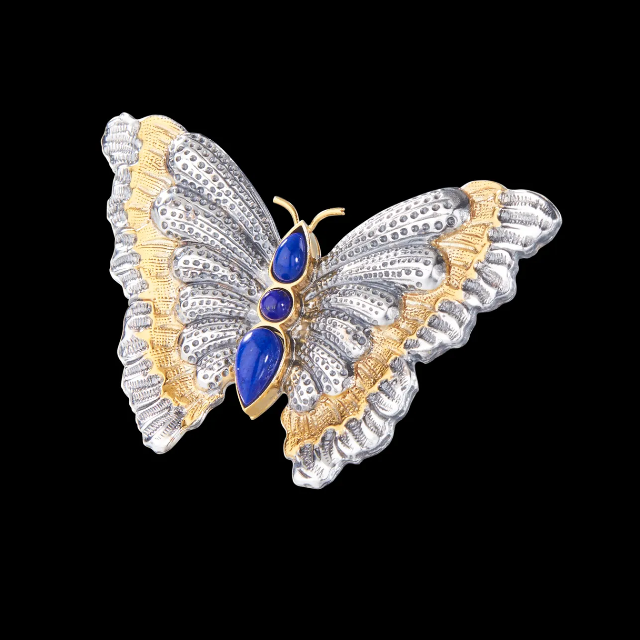 Buccellati BLOSSOMS COLOR BROOCH IN SILVER WITH LAPIS