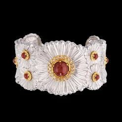 Buccellati BLOSSOMS COLOR SILVER BRACELET WITH RED JASPER