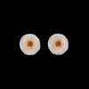 Buccellati BLOSSOMS COLOR SILVER EARRINGS WITH RED JASPER