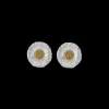 Buccellati BLOSSOMS DAISY SILVER AND VERMEIL BUTTON EARRINGS WITH DIAMONDS