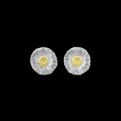Buccellati BLOSSOMS DAISY SILVER AND VERMEIL BUTTON EARRINGS