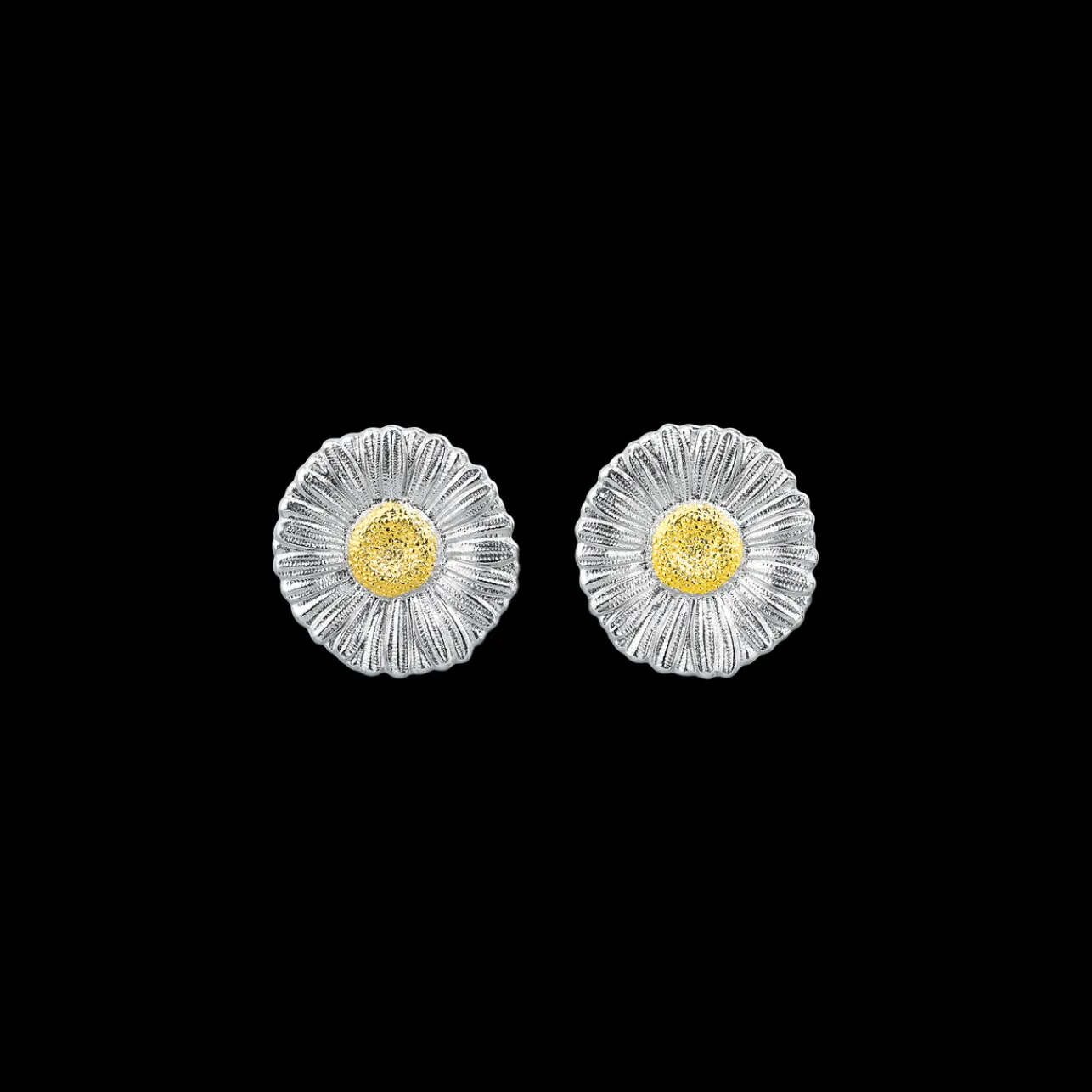 Buccellati BLOSSOMS DAISY SILVER AND VERMEIL BUTTON EARRINGS
