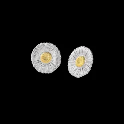 Buccellati BLOSSOMS DAISY SILVER AND VERMEIL BUTTON EARRINGS