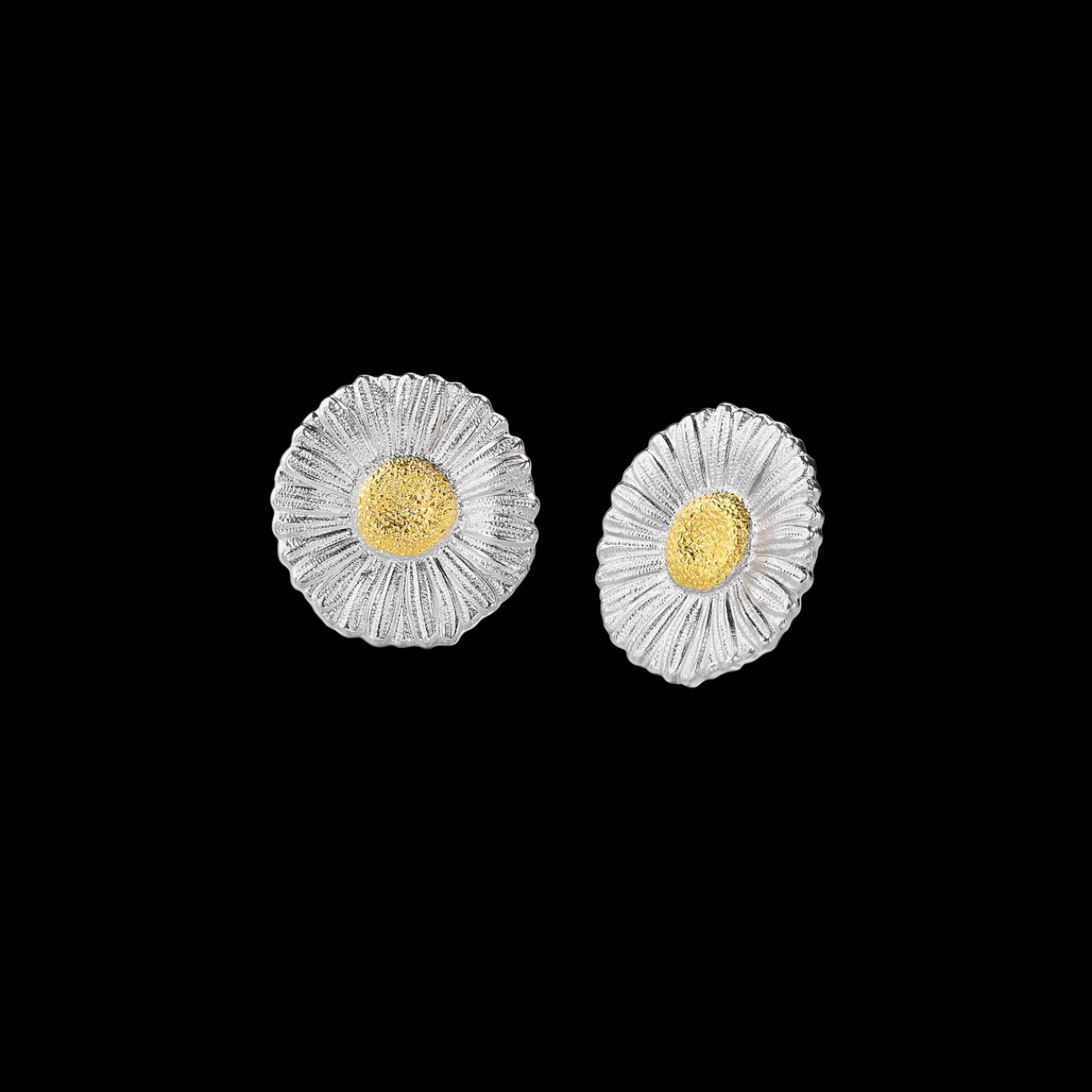 Buccellati BLOSSOMS DAISY SILVER AND VERMEIL BUTTON EARRINGS