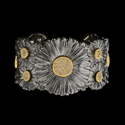 Buccellati BLOSSOMS DIAMONDS BRACELET IN SILVER WITH FANCY DIAMONDS