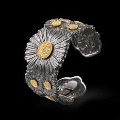 Buccellati BLOSSOMS DIAMONDS BRACELET IN SILVER WITH FANCY DIAMONDS
