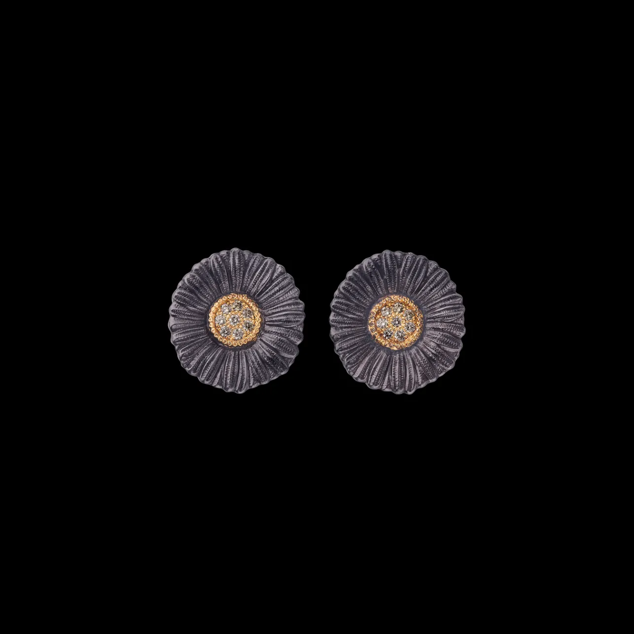 Buccellati BLOSSOMS DIAMONDS EARRINGS IN SILVER WITH FANCY DIAMONDS