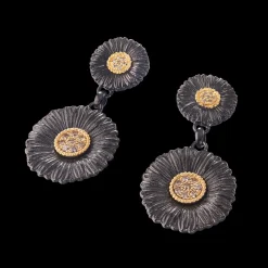 Buccellati BLOSSOMS DIAMONDS EARRINGS IN SILVER WITH FANCY DIAMONDS