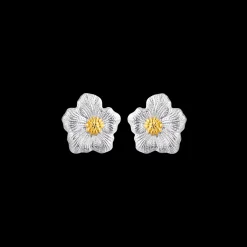Buccellati BLOSSOMS GARDENIA SILVER AND VERMEIL BUTTON EARRINGS