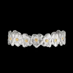 Buccellati BLOSSOMS GOLD-PLATED SILVER AND VERMEIL THIN CUFF BRACELET
