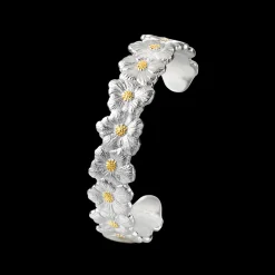 Buccellati BLOSSOMS GOLD-PLATED SILVER AND VERMEIL THIN CUFF BRACELET
