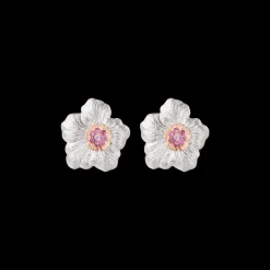 Buccellati BLOSSOMS GOLD-PLATED SILVER AND PINK SAPPHIRE BUTTON EARRINGS