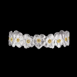 Buccellati BLOSSOMS GOLD-PLATED SILVER AND VERMEIL CUFF BRACELET WITH DIAMONDS