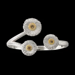 Buccellati BLOSSOMS SILVER AND RUTHENIUM CUFF BRACELET WITH DIAMONDS