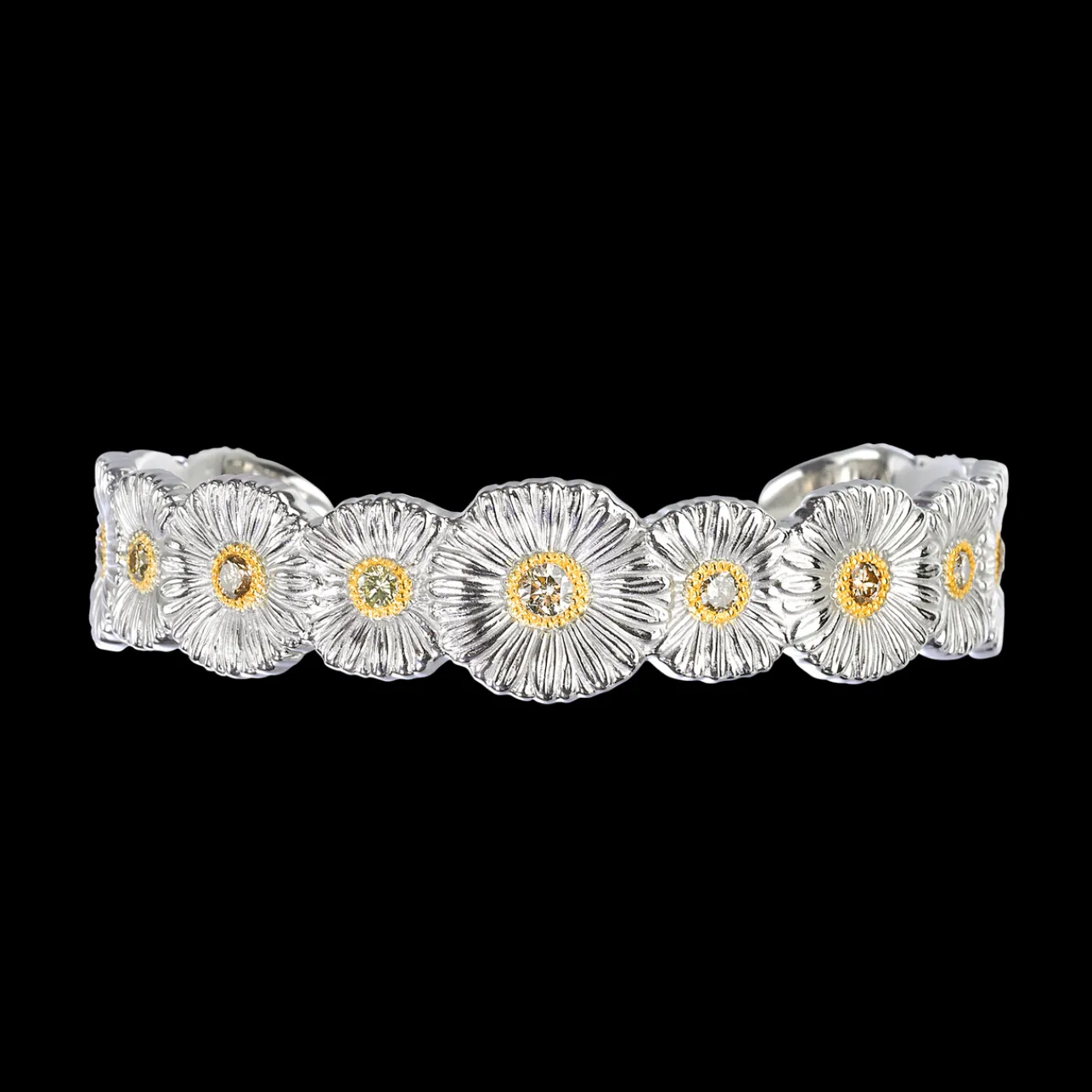 Buccellati BLOSSOMS SILVER AND VERMEIL BRACELET WITH DIAMONDS