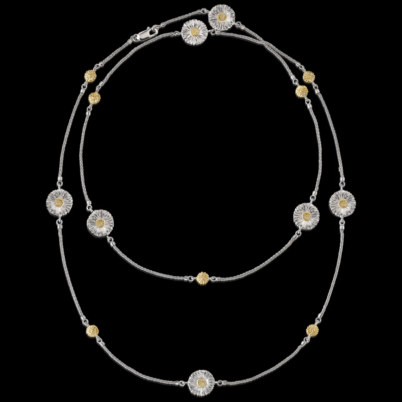 Buccellati BLOSSOMS SILVER AND VERMEIL NECKLACE WITH 7 ELEMENTS