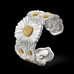 Buccellati BLOSSOMS SILVER AND VERMEIL CUFF BRACELET WITH DIAMONDS