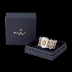 Buccellati BLOSSOMS SILVER AND VERMEIL CUFF BRACELET WITH DIAMONDS
