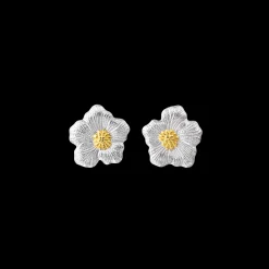 Buccellati BLOSSOMS SILVER AND VERMEIL LARGE BUTTON EARRINGS