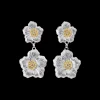 Buccellati BLOSSOMS SILVER AND VERMEIL PENDANT EARRINGS WITH DIAMONDS