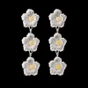 Buccellati BLOSSOMS SILVER AND VERMEIL PENDANT EARRINGS WITH THREE ELEMENTS