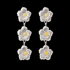 Buccellati BLOSSOMS SILVER AND VERMEIL PENDANT EARRINGS WITH THREE ELEMENTS