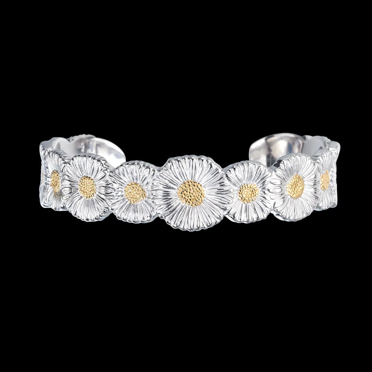 Buccellati BLOSSOMS SILVER AND VERMEIL THIN CUFF BRACELET