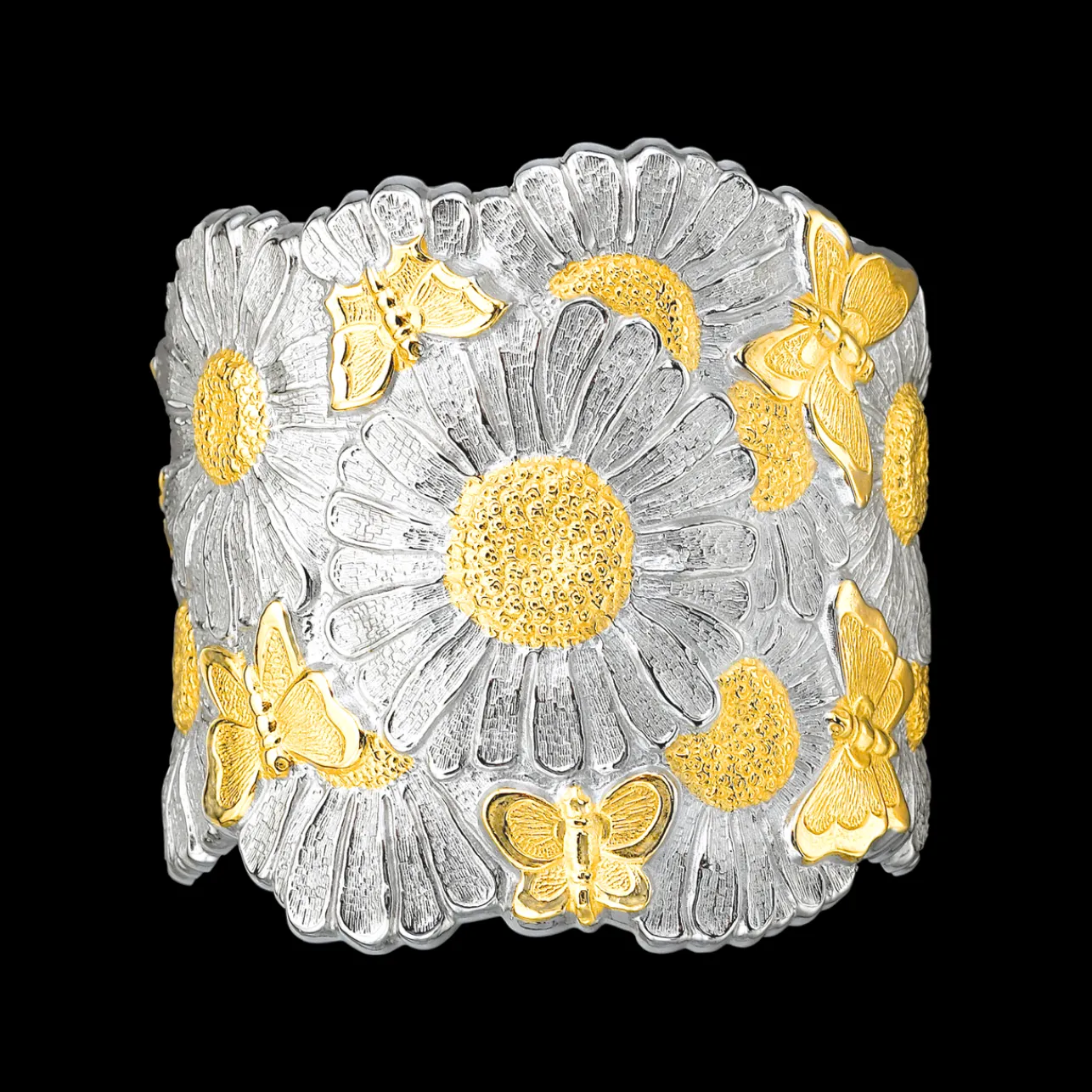 Buccellati BLOSSOMS SILVER AND VERMEIL EXTRA LARGE CUFF BRACELET