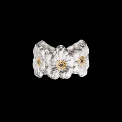 Buccellati BLOSSOMS SILVER AND VERMEIL ETERNELLE RING WITH FANCY DIAMONDS