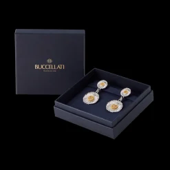 Buccellati BLOSSOMS SILVER AND VERMEIL PENDANT EARRINGS WITH FANCY DIAMONDS