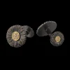 Buccellati BLOSSOMS SILVER CUFFLINKS WITH BROWN DIAMONDS