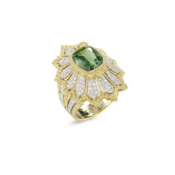 Buccellati COLOURED COCKTAIL WHITE AND YELLOW GOLD PAGODA RING