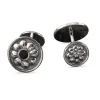 Buccellati DAISY SILVER CUFFLINKS WITH ONYX