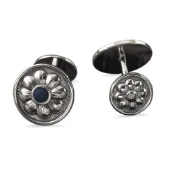 Buccellati DAISY SILVER CUFFLINKS WITH BLUE SAPPHIRES