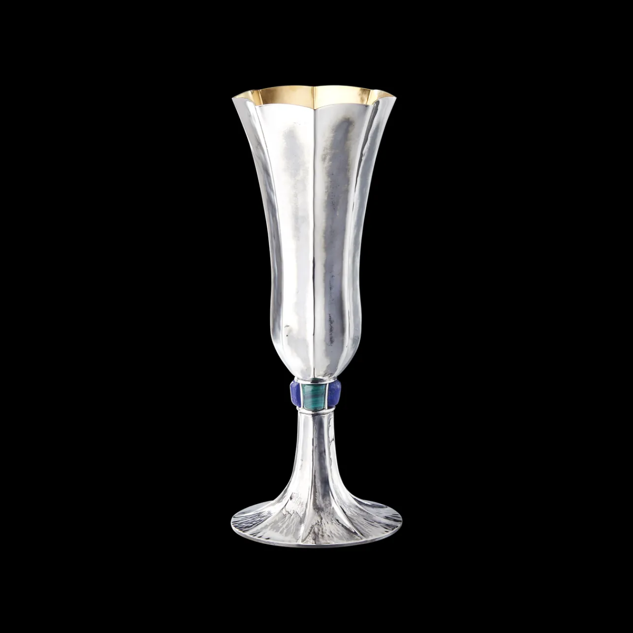 Buccellati DOGE SILVER FLUTE WITH LAPIS AND MALACHITE