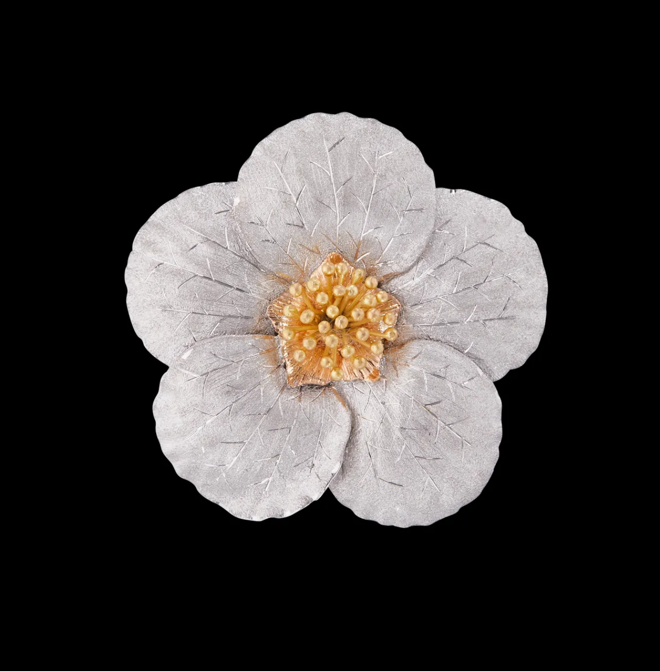 Buccellati FIORI BROOCH IN YELLOW, WHITE AND PINK GOLD