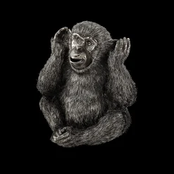 Buccellati FURRY HEAR-NO-EVIL MONKEY IN SILVER