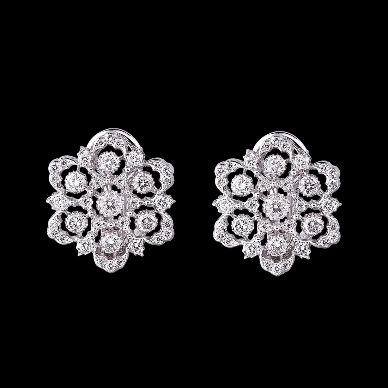 Buccellati GHIRLANDA WHITE GOLD EARRINGS WITH DIAMONDS