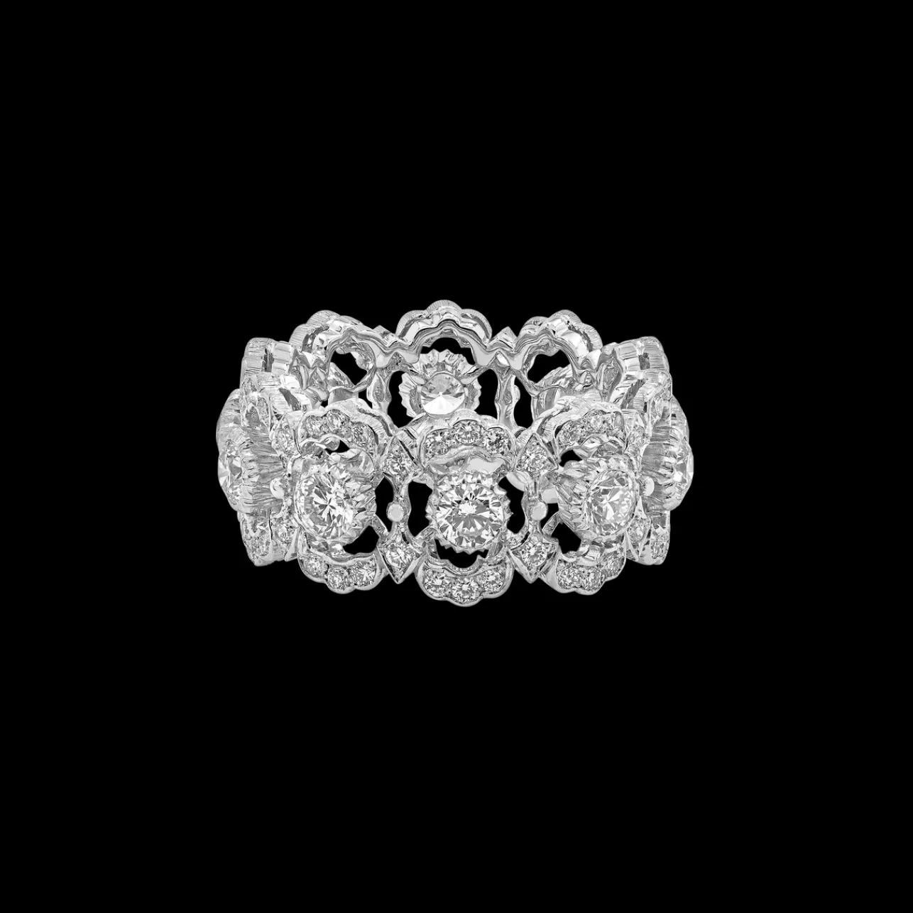 Buccellati GHIRLANDA WHITE GOLD ETERNELLE RING WITH DIAMONDS
