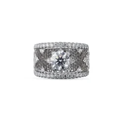 Buccellati GINEVRA WHITE GOLD RING WITH DIAMOND STONE
