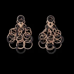 Buccellati HAWAII COLOR PINK GOLD EARRINGS WITH ONYX