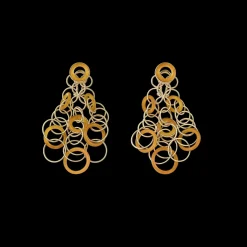Buccellati HAWAII COLOR YELLOW GOLD PENDANT EARRINGS WITH CARNELIAN