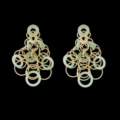 Buccellati HAWAII COLOR YELLOW GOLD EARRINGS WITH JADE