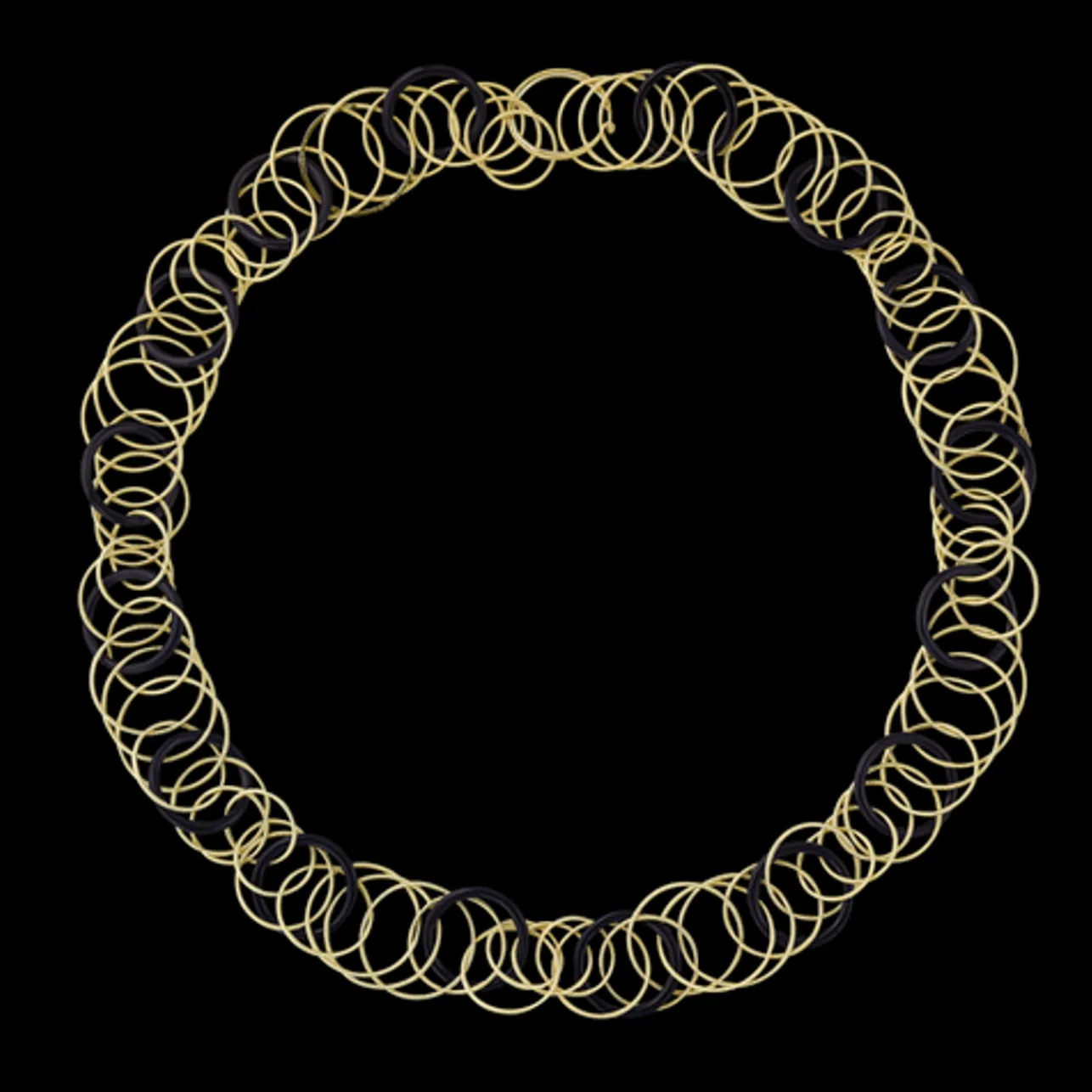 Buccellati HAWAII COLOR YELLOW GOLD SET NECKLACE WITH ONYX