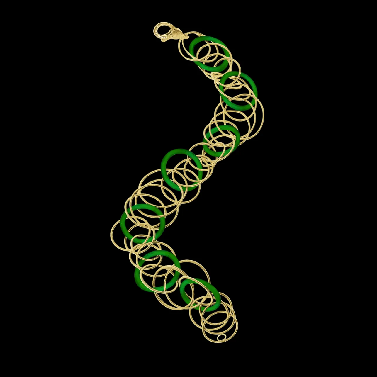Buccellati HAWAII COLOR YELLOW GOLD BRACELET WITH JADE