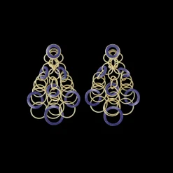Buccellati HAWAII COLOR YELLOW GOLD EARRINGS WITH LAPIS