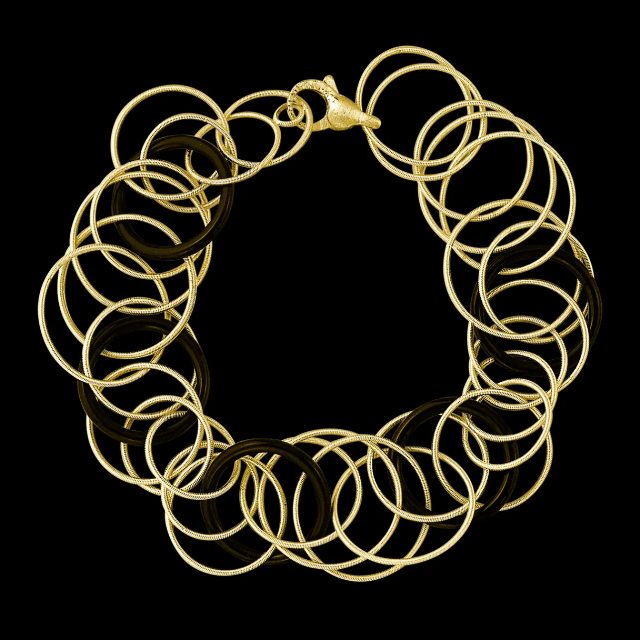 Buccellati HAWAII COLOR YELLOW GOLD BRACELET WITH ONYX