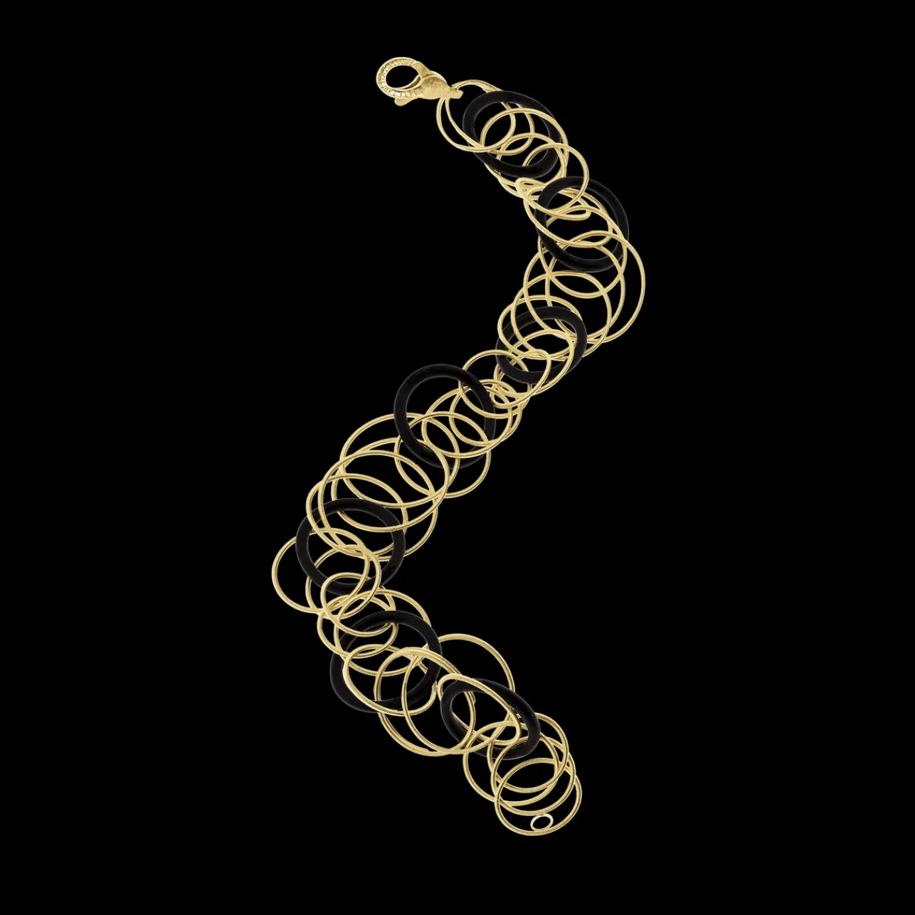 Buccellati HAWAII COLOR YELLOW GOLD BRACELET WITH ONYX