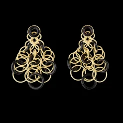 Buccellati HAWAII COLOR YELLOW GOLD EARRINGS WITH ONYX